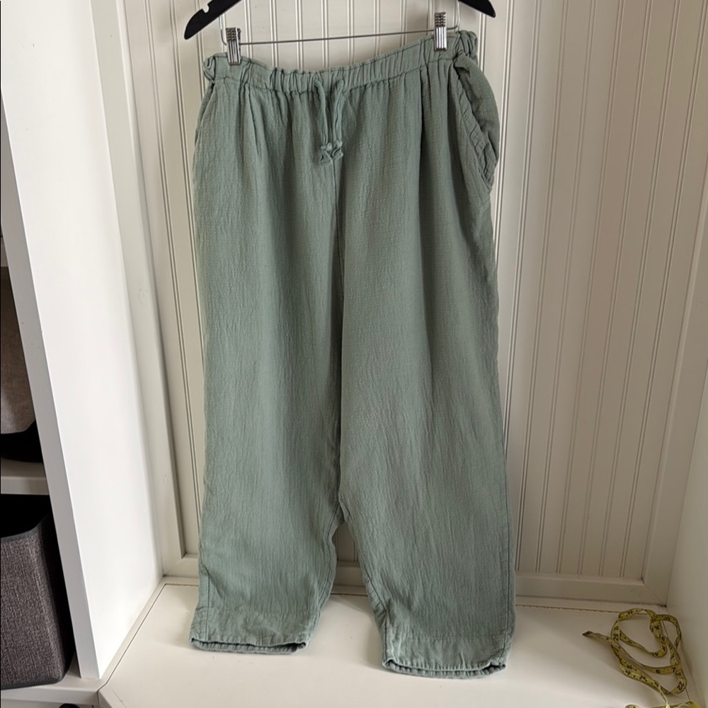 Free People Balloon Fit Parachute Pant in Sage Green